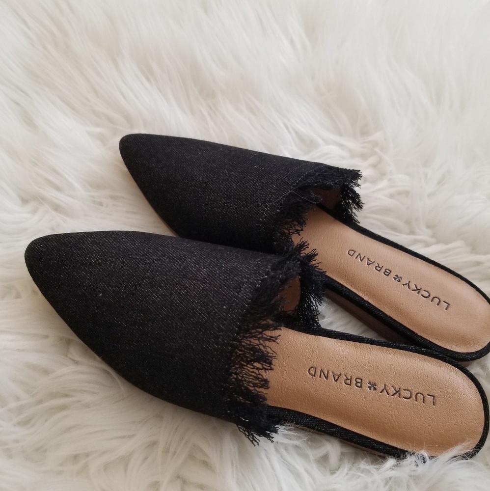 Lucky Brand Black Denim Flats, Mules,Loafers Shoes - Picture 4 of 8